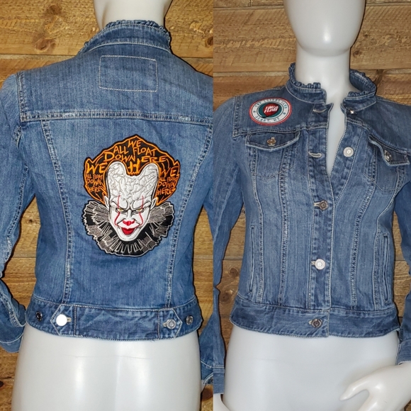 Stephen King It Customized Jean Jacket Size 0 - Picture 2 of 16